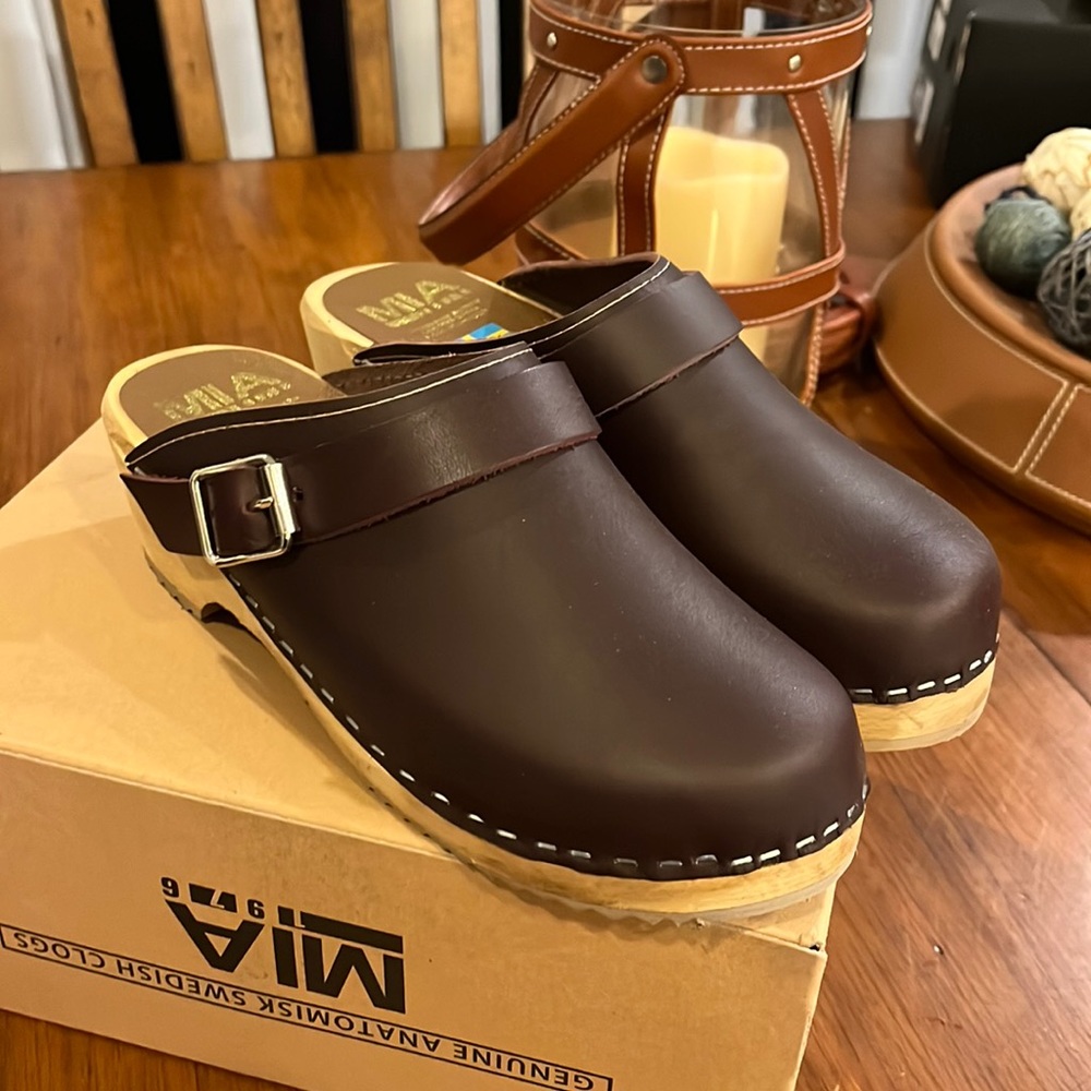 Mia Alma Lug Leather Swedish Anatomisk Clogs Shoes new Women’s size 7 US / 37 EU